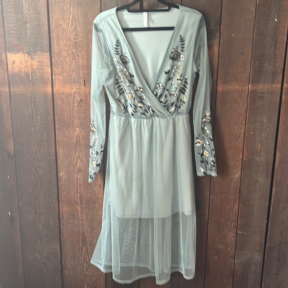 Tulle long sleeve dress
